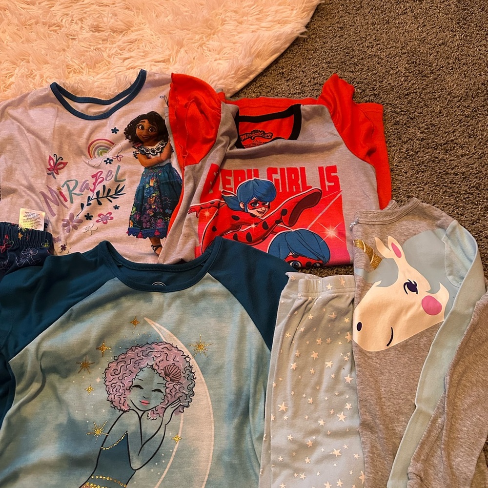 Wonder Nation Kids Pajama Set with Cartoon Prints